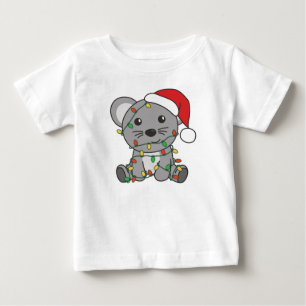 Mouse Christmas Winter Animals Holiday Mice Baby T-Shirt