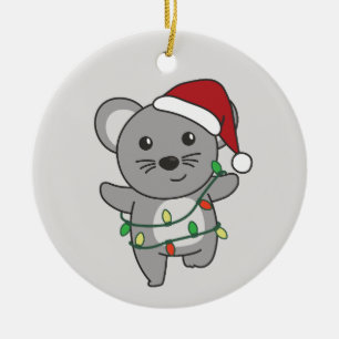 Mouse Christmas Winter Animals Holiday Mice Ceramic Ornament