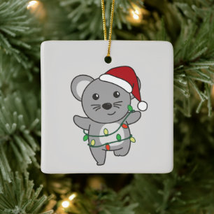 Mouse Christmas Winter Animals Holiday Mice Ceramic Ornament
