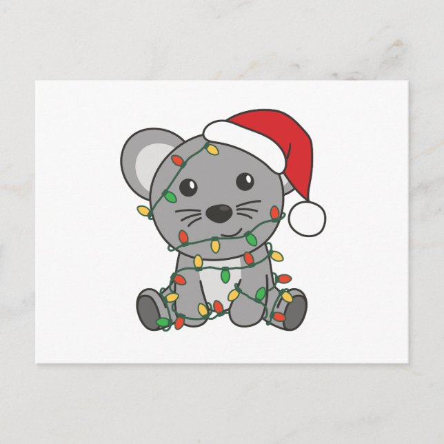 Mouse Christmas Winter Animals Holiday Mice Postcard (Front)