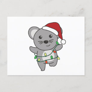 Mouse Christmas Winter Animals Holiday Mice Postcard