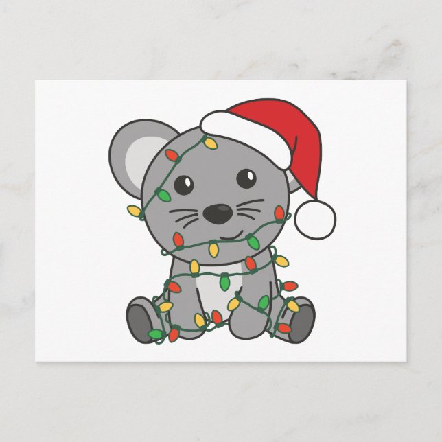 Mouse Christmas Winter Animals Holiday Mice Postcard (Front)