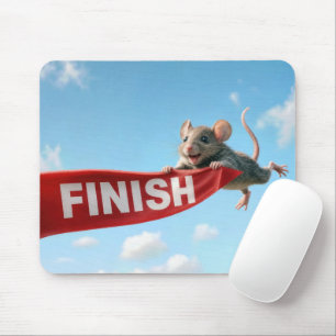 Mouse Clinging to a Red Finish Line Tape Pad