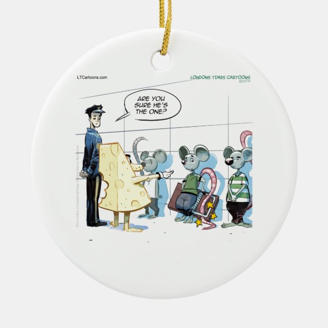 Mouse Crimes by Rick London Funny Ceramic Ornament (Front)