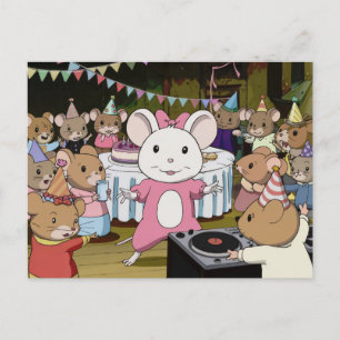 Mouse Dance Party Anime Style Postcard