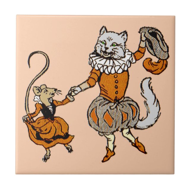 mouse dancing with a cat tile (Front)