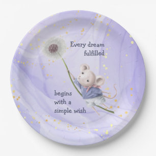 Mouse Dandelion Every Dream Simple Wish Paper Plate