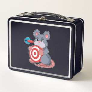 Mouse Darts Dart Dartboard Metal Lunch Box