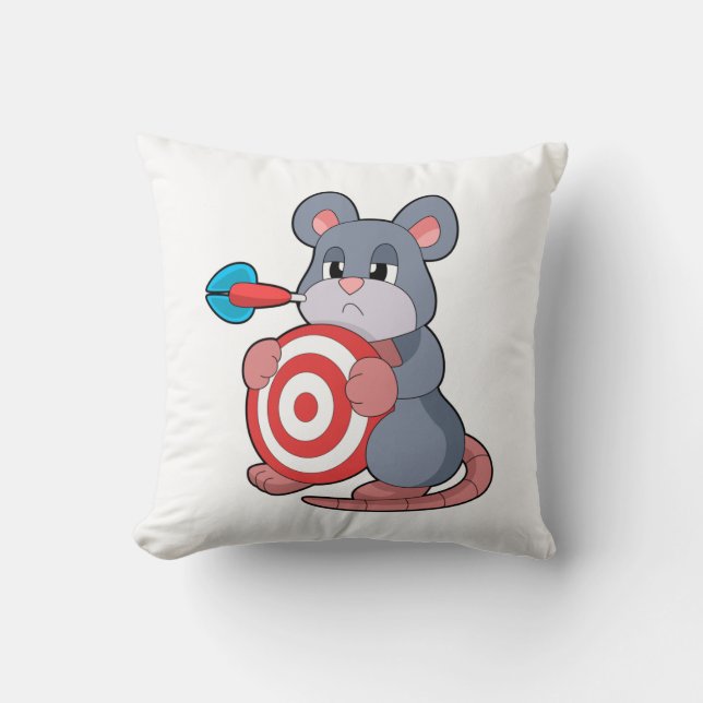 Mouse Darts Dart Dartboard Throw Pillow (Front)