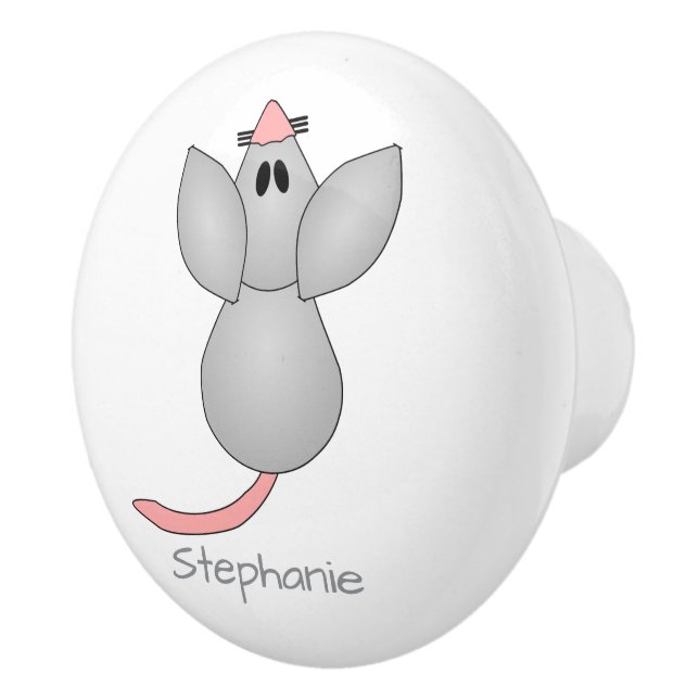 Mouse Design Personalised Ceramic Knob (Right)