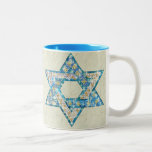 Mouse-Drawn Gem Decorated Star Of David Two-Tone Coffee Mug<br><div class="desc">Mouse-Drawn gems and sparklies filling in the shape of the Star of David make this a very special gift for yourself or friends and family this Hanukkah.</div>