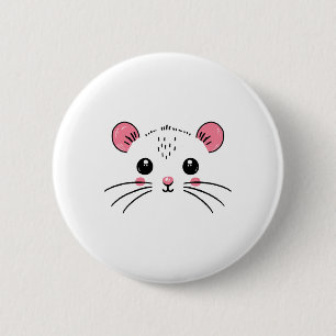 Mouse Face Costume Girl Boy Birthday Mouse Hallowe 2 Inch Round Button