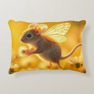 Mouse Fairy in the garden Accent Pillow