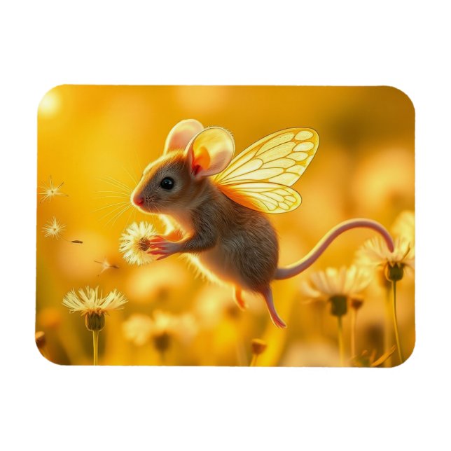 Mouse Fairy in the garden Magnet (Horizontal)