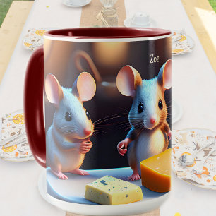 Mouse family - a cute scene at the dinner table  mug