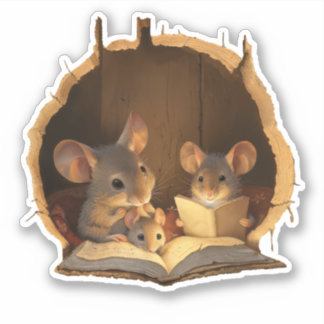 Mouse Family in a Mousehole