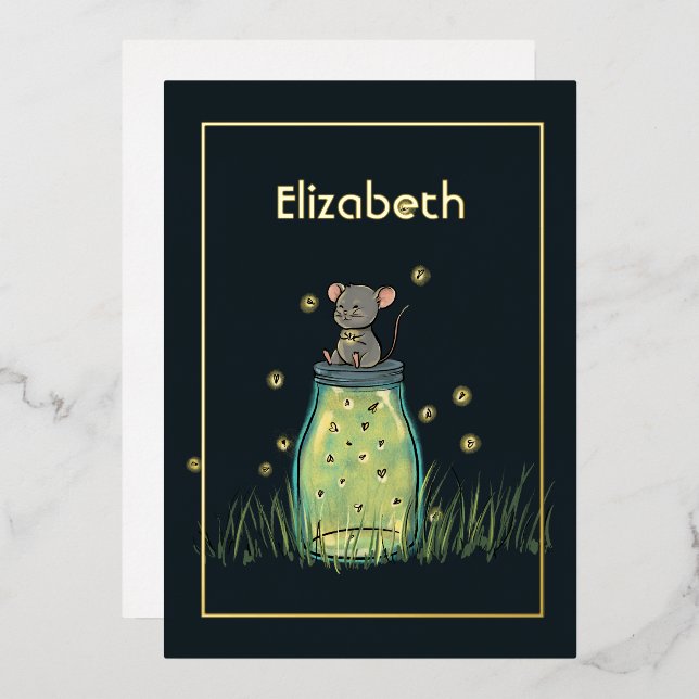 Mouse Firefly Mason Jar Shower (Front/Back)