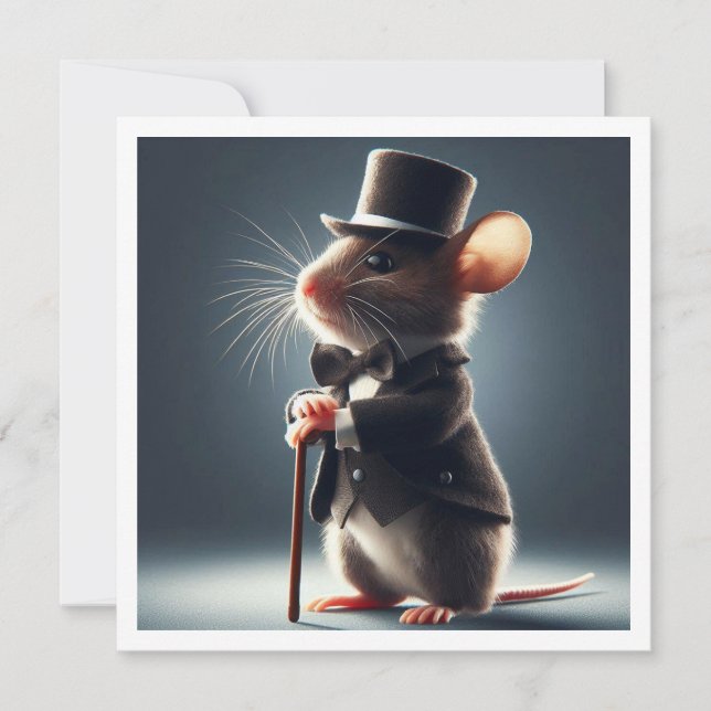 Mouse gentleman, Mouse birthday party Invitation (Front)