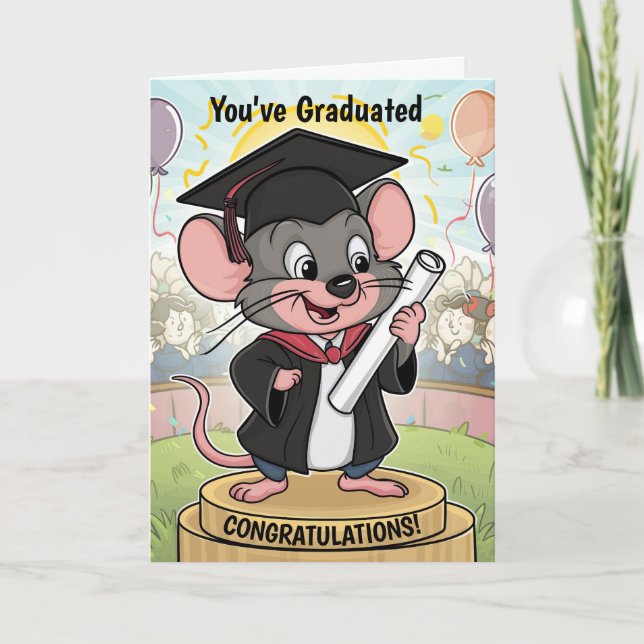 Mouse Graduation Personalized Card (Front)