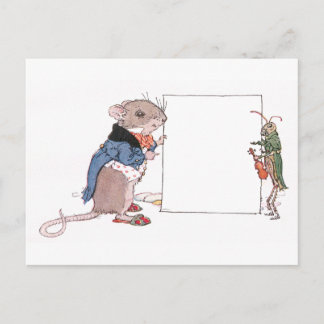 Mouse & Grasshopper Hold Your Photo Postcard