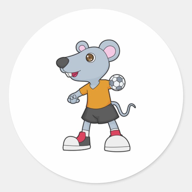 Mouse Handball player Handball Classic Round Sticker (Front)