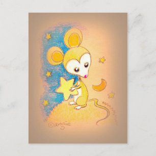 Mouse Holding A Star Postcard