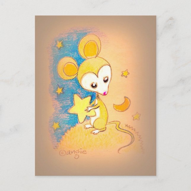 Mouse Holding A Star Postcard (Front)
