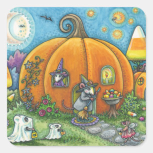 MOUSE HOUSE, TRICK OR TREATS HALLOWEEN STICKERS