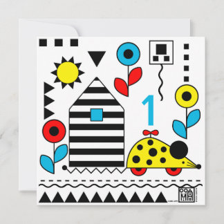 Mouse House Wheelie Mouse Card - personalize age