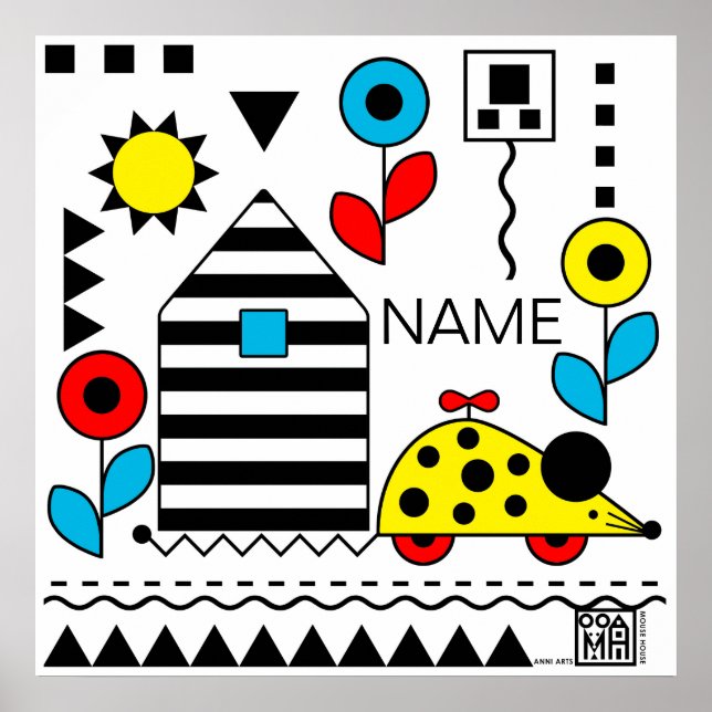 Mouse House Wheelie Mouse Poster 2- personalize (Front)