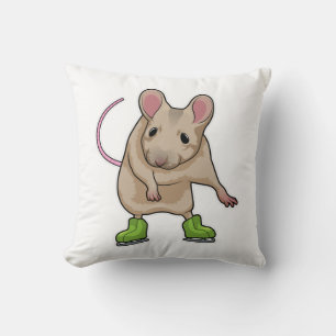 Mouse Ice skating Ice skates Throw Pillow
