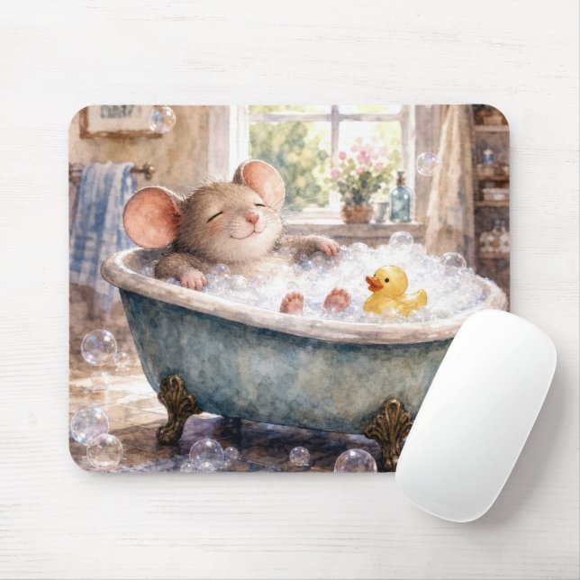 Mouse in a Bubble Bath Pad (With Mouse)