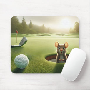 Mouse In A Golf Course Hole Pad