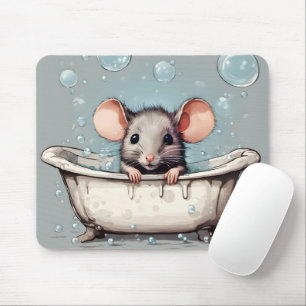 Mouse In Bubble Bath Mouse Pad