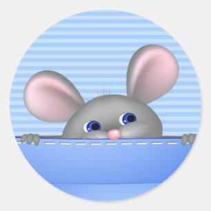 Mouse In Pocket Classic Round Sticker