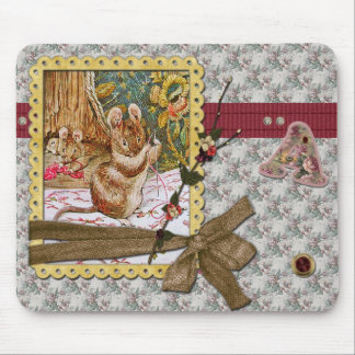 Mouse is sewing mouse pad