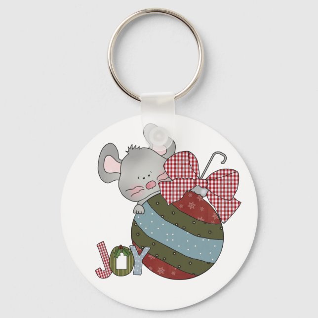 Mouse Joy Holiday T-shirts and Gifts Keychain (Front)