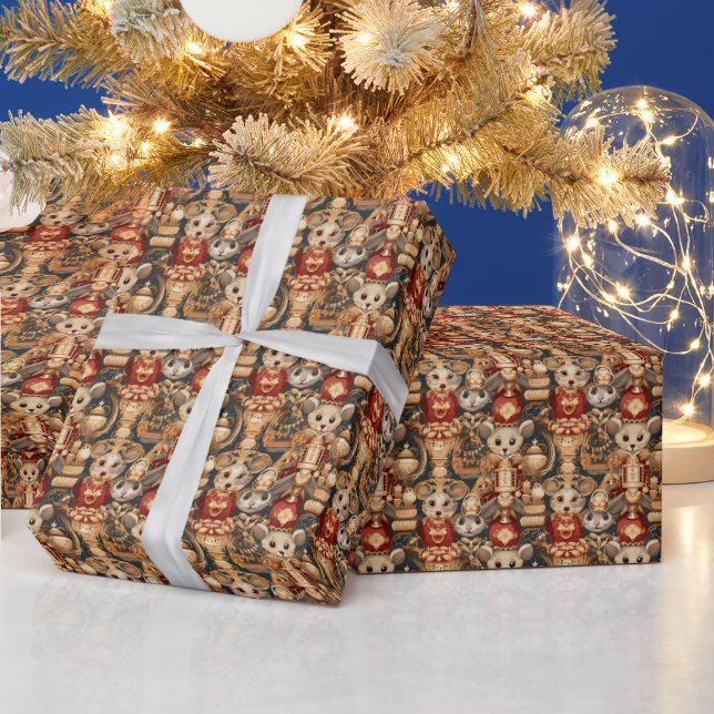 Mouse King, Enchanting Gold Nutcracker Ballet (1) Wrapping Paper (Holidays)