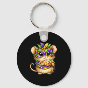 Mouse Mardi Gras Nola Party Beads Cute Girls Women Keychain