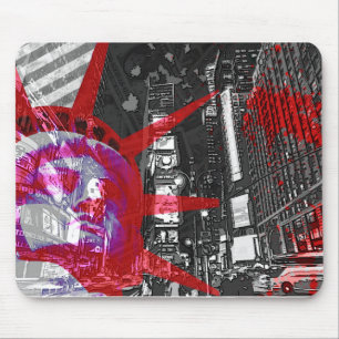 mouse mat New York the USA rules red freedom