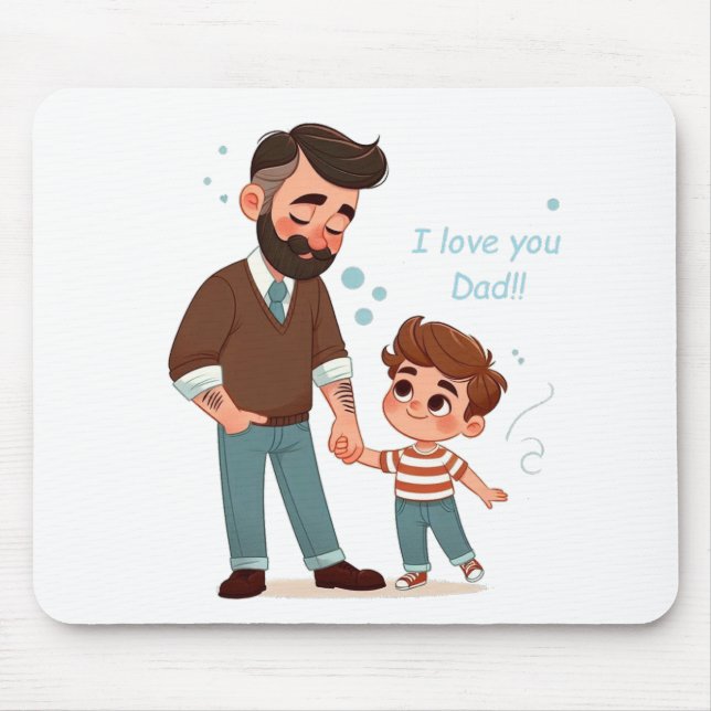 Mouse mat with dedication for dad. (Front)