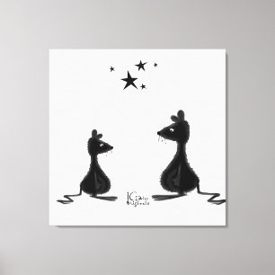 Mouse Meet Stretched Canvas Print