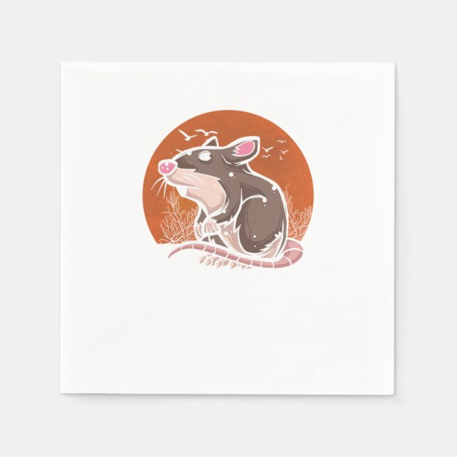Mouse Mice Animal Lover Rodent Rat Pet Gift Napkin (Front)