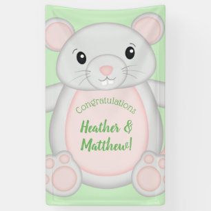 Mouse Mice Baby Shower Green  Banner