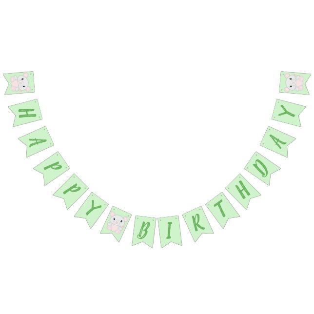 Mouse Mice Birthday Party Green Bunting Flags (All)