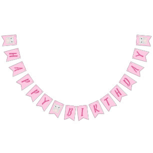 Mouse Mice Birthday Party Pink Bunting Flags