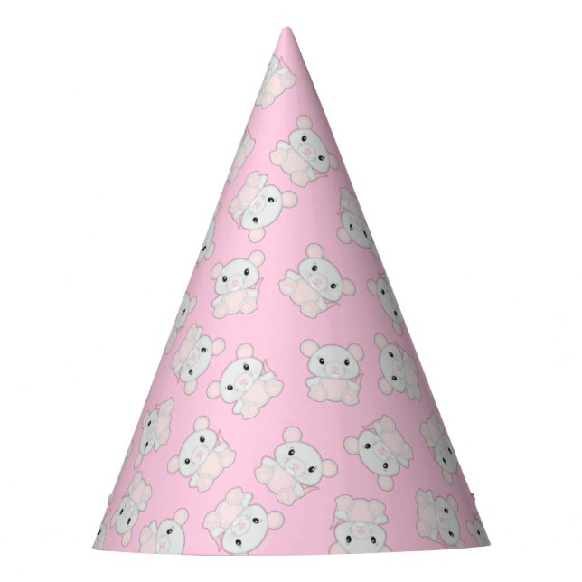 Mouse Mice Birthday Party Pink Party Hat (Front)