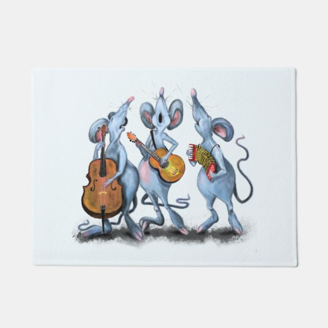 Mouse Music Band Fun Doormat (Front)
