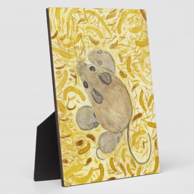 Mouse Nest Watercolor Plaque (Side)
