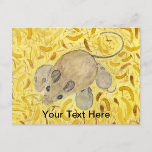 Mouse Nest Watercolor Postcard